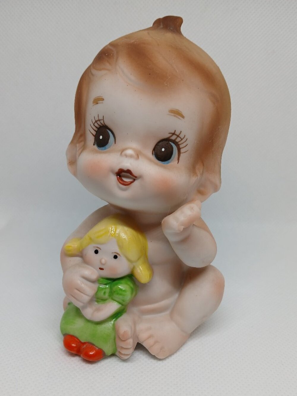 Vintage 1980s Kewpie-style Bisque Porcelain Figurine